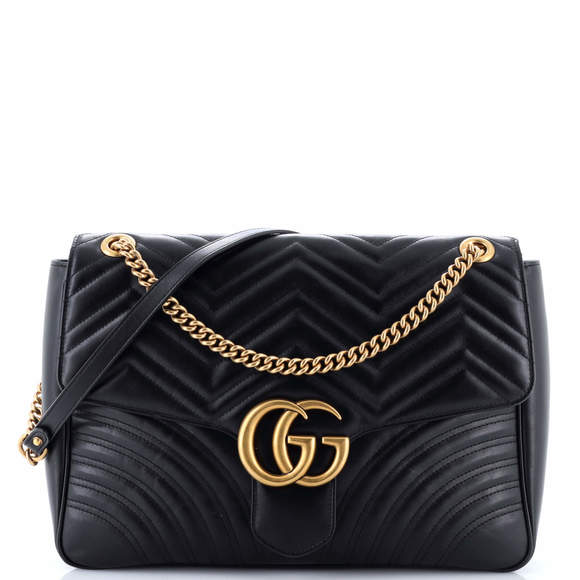 Gucci Large GG Marmont Flap Bag Matelasse Leather - Picture 1 of 6